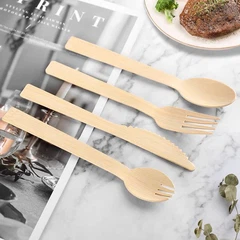 Talheres descartáveis de bambu